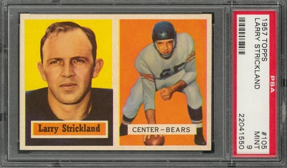 1957 Topps Football #105 Larry Strickland – PSA MINT 9 "1 of 1!"